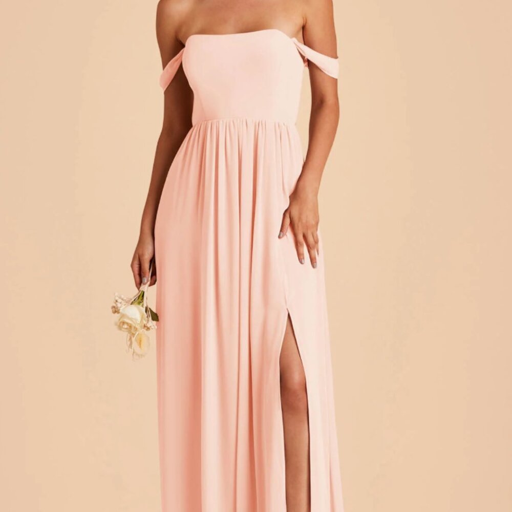 Birdy Grey Blush Pink Bridesmaid Dress - August Chiffon Large